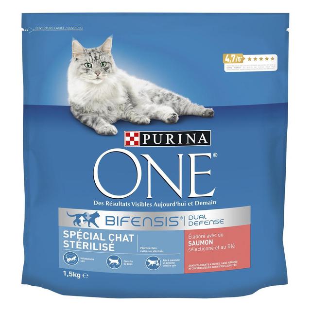 7613032759155 - Purina - One - Croquettes Saumon pour chat adulte stérilisé
