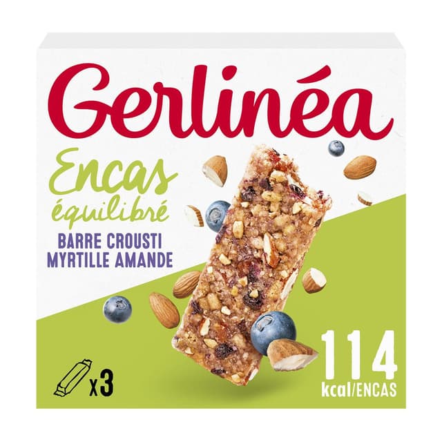 3175681271456 - Gerlinéa - 3 Barres en-cas céréales Crousti myrtilles amandes