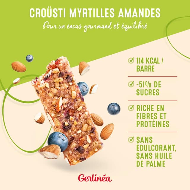 3175681271456 - Gerlinéa - 3 Barres en-cas céréales Crousti myrtilles amandes