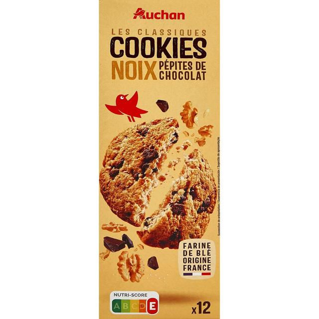 3254560023956 - Auchan - Cookies aux pépites de chocolat et aux noix