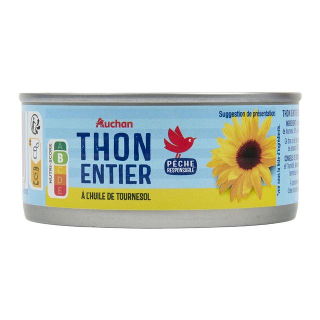 3596710553037 - Auchan - Thon entier à l'huile de tournesol