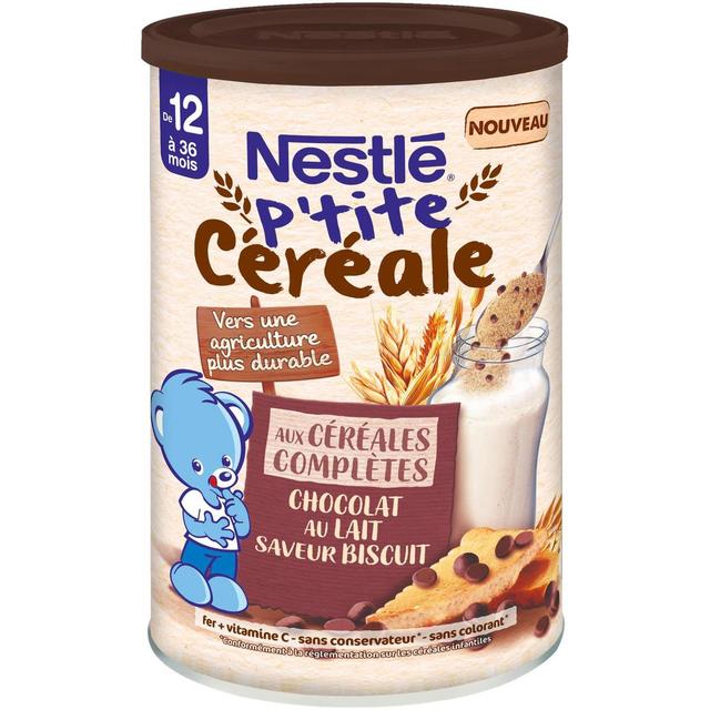 8445290589156 - Nestlé - P'tite Céréale - Céréales complètes chocolat au lait saveur biscuit Bébé dès 12 mois