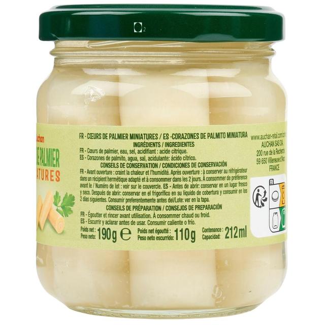 3596710480357 - Auchan - Coeurs de palmier miniatures bocal