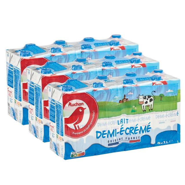 2050000410857 - Auchan - Lait demi-écrémé UHT