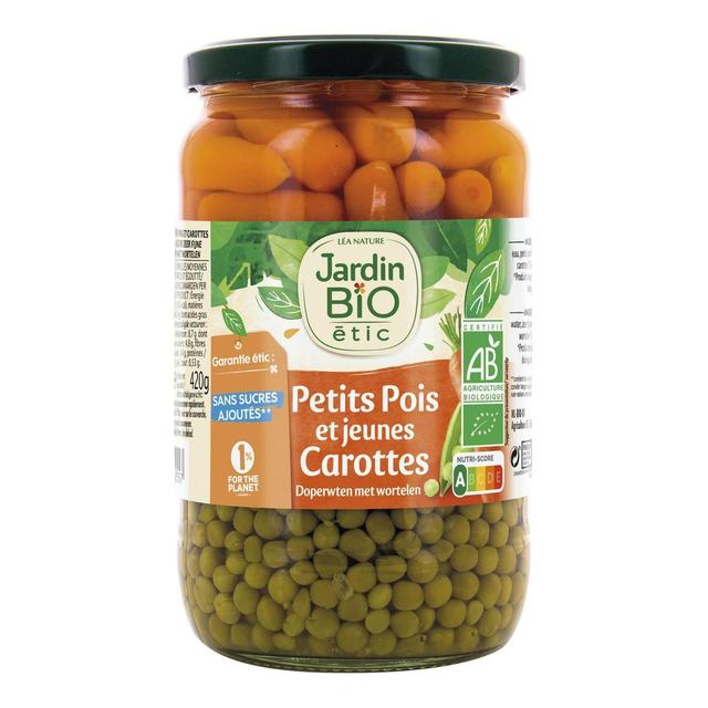 3307130802557 - Jardin Bio Etic - Petits Pois Très Fins et Jeunes Carottes Bio sans sucres ajoutés