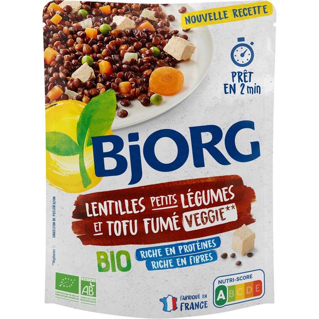 3229820794457 - Bjorg Veggie - Lentilles tofu fumé petits légumes Plat Cuisiné Bio