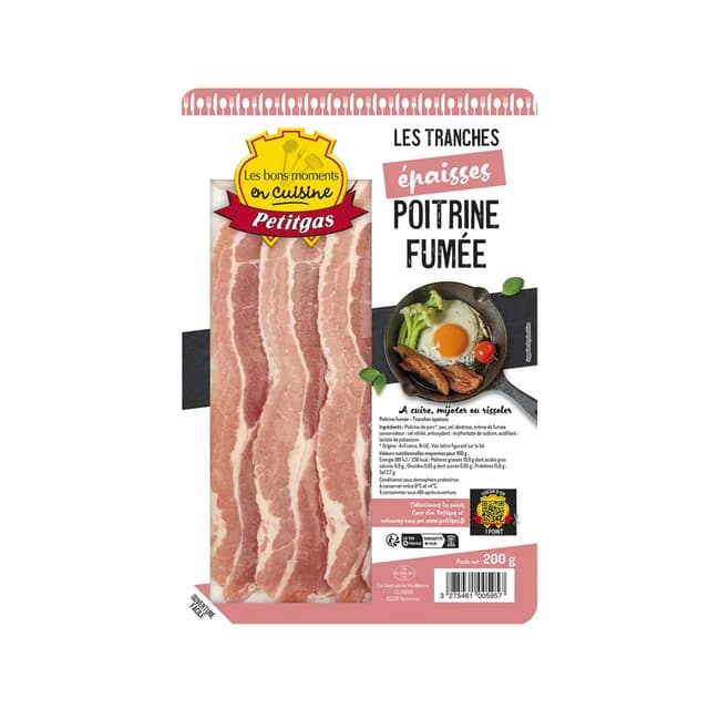 3275461005957 - Petitgas - Poitrine fumée en tranches épaisses