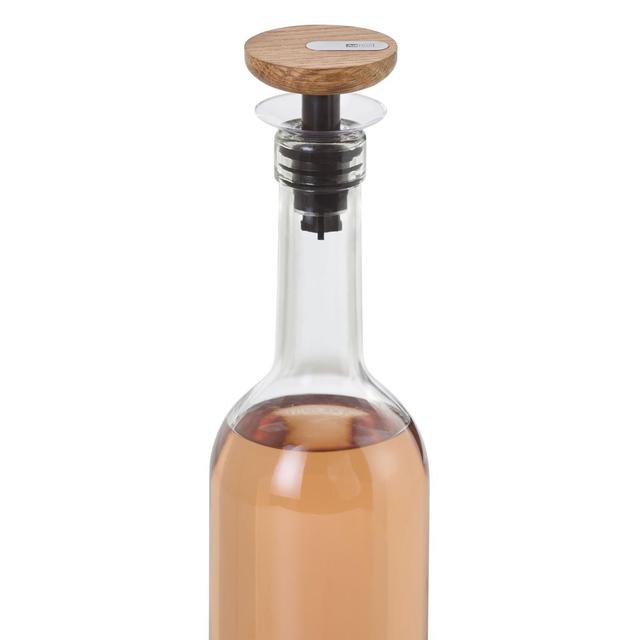 4037571396757 - Adhoc - Pompe de mise sous-vide en chêne et inox pour bouteille de vin