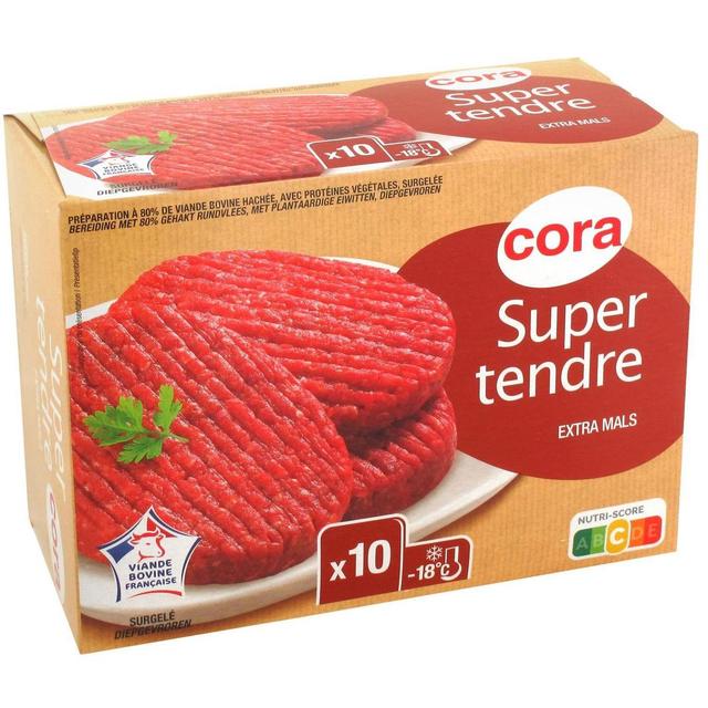 3257981677357 - Cora - 10 Super Tendre de boeuf haché 15% MG 10x100g