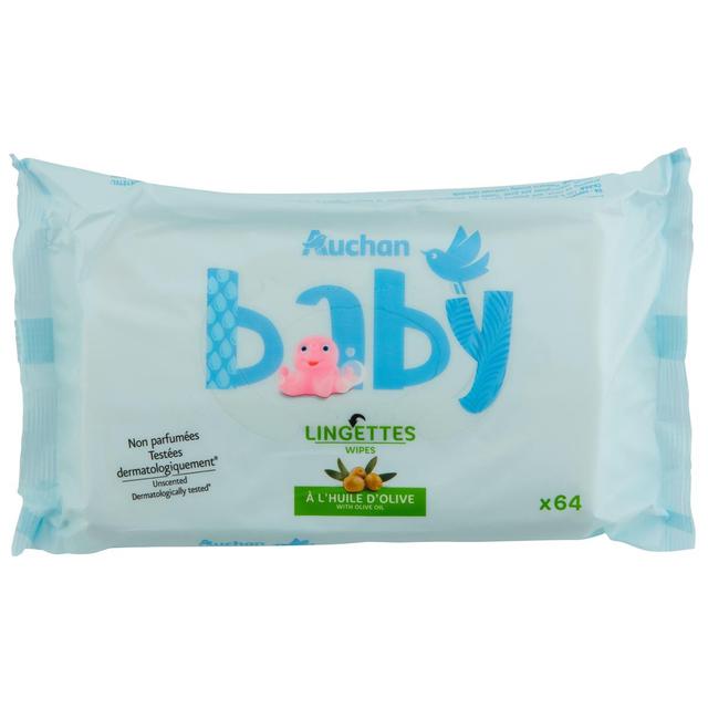 3596710520558 - Auchan Baby - Lingettes à l'huile d'Olive