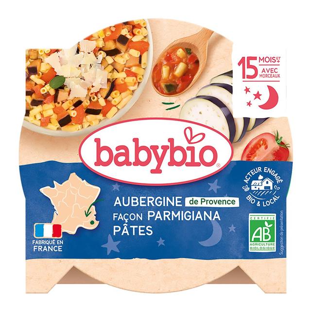 3288131530758 - Babybio - Aubergines de Provence façon Parmigiana et Macaroni Bio Assiette Bébé Dès 15 mois