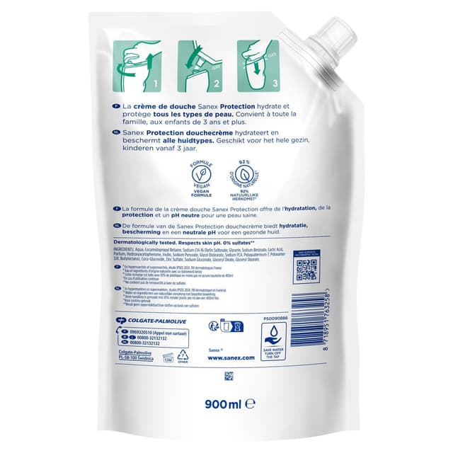 8718951763258 - Sanex - Crème de douche Protection