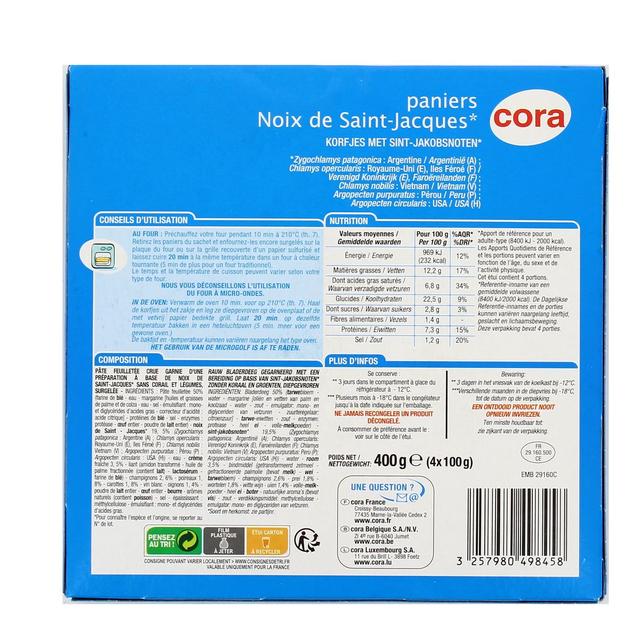 3257980498458 - Cora - 4 feuilletés aux noix de Saint Jacques