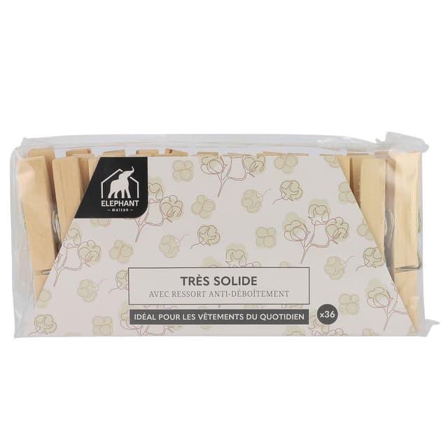 3543534420359 - Elephant - Pinces à linge bois
