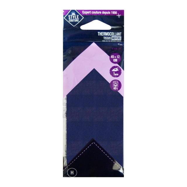 3040695821259 - Style couture - Thermocollant Tissus bleu marine 45cm x 12 cm
