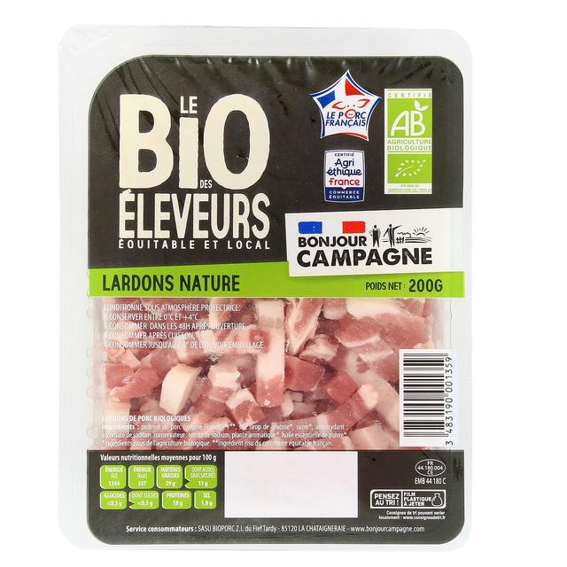 3483190001359 - Bonjour Campagne - Lardon Nature, Bio
