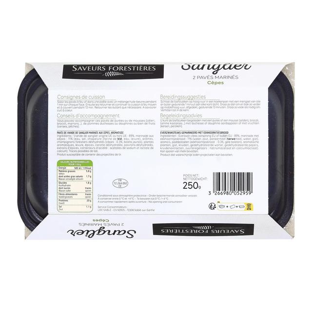 3266980052959 - Saveurs Forestières - 2 Pavés de Sanglier aux Cèpes