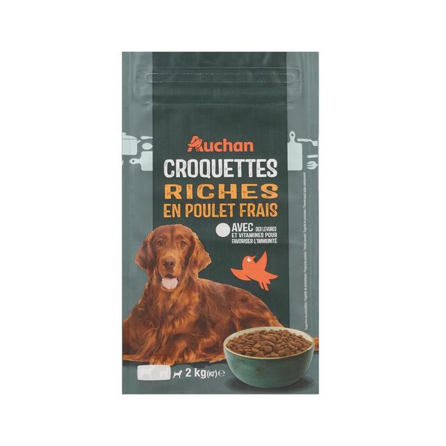 3596710523559 - Auchan - Croquettes riches en poulet frais pour chien moyen et grand