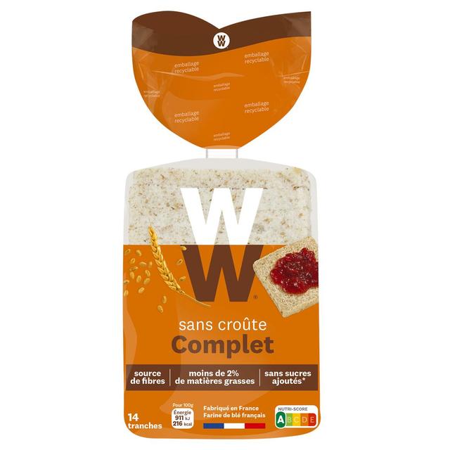 3760049795059 - WW - Pain de Mie Complet Sans Croûte, 330g