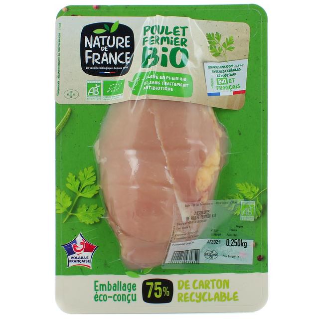 3422210435859 - Nature De France - 2 Escalopes fines de Poulet Fermier BIO 2x125g