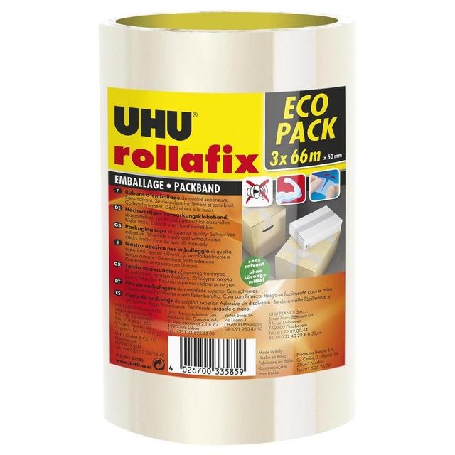 4026700335859 - Uhu - 3 Rubans d'emballage transparent Rollafix