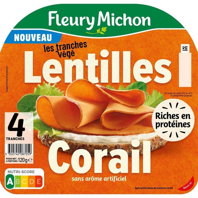 3302740087059 - Fleury Michon - Les Tranches Végé Lentilles Corail