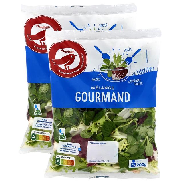 2050000410260 - Auchan - Mélange Gourmand de Frisée Mâche et Chicorée Rouge
