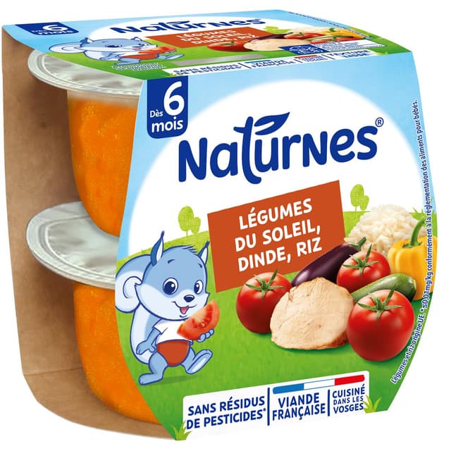 8445291590960 - Naturnes® - Légumes du soleil dinde et riz bol Bébé dès 6 mois