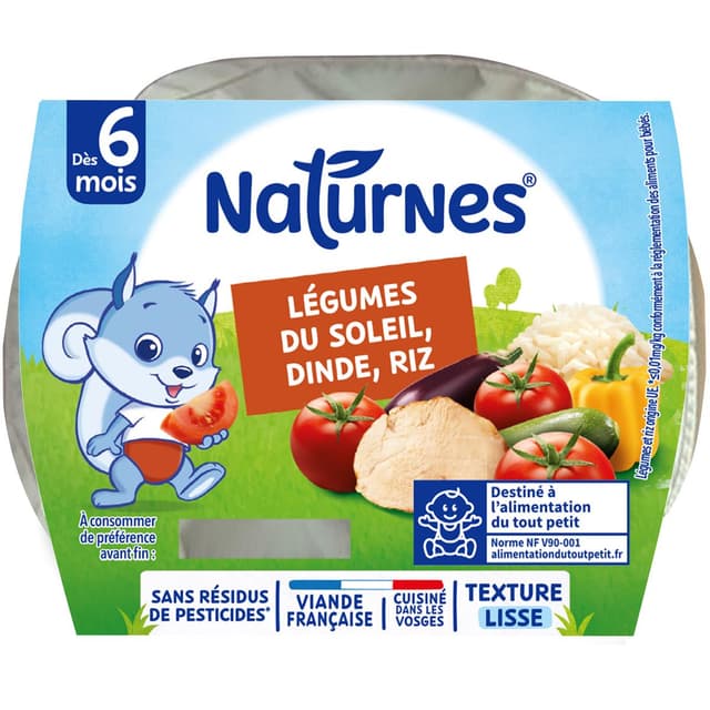 8445291590960 - Naturnes® - Légumes du soleil dinde et riz bol Bébé dès 6 mois