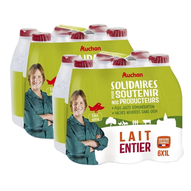 3596710462292 - Auchan Solidaires - Lait entier UHT