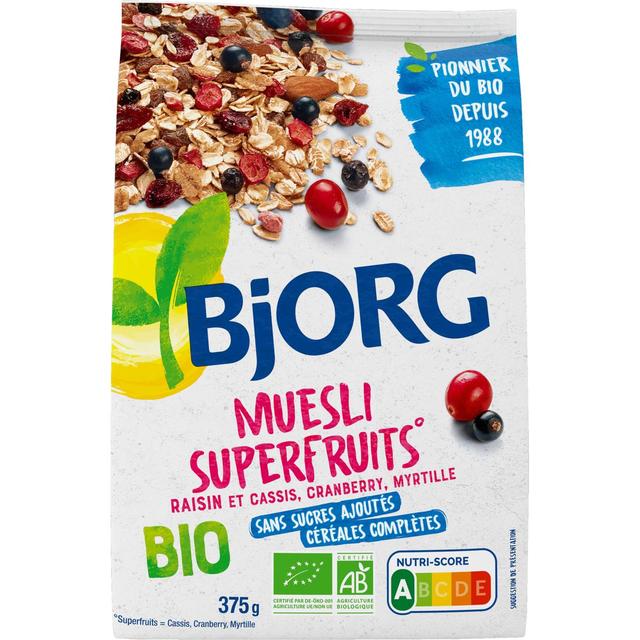 3229820782560 - Bjorg - Muesli superfruits raisin cassis cranberry myrtille bio