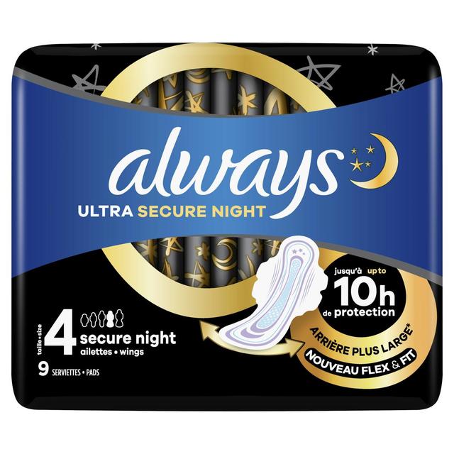 8006540822760 - Always - Serviettes avec ailettes Ultra Secure Night (Taille 4)