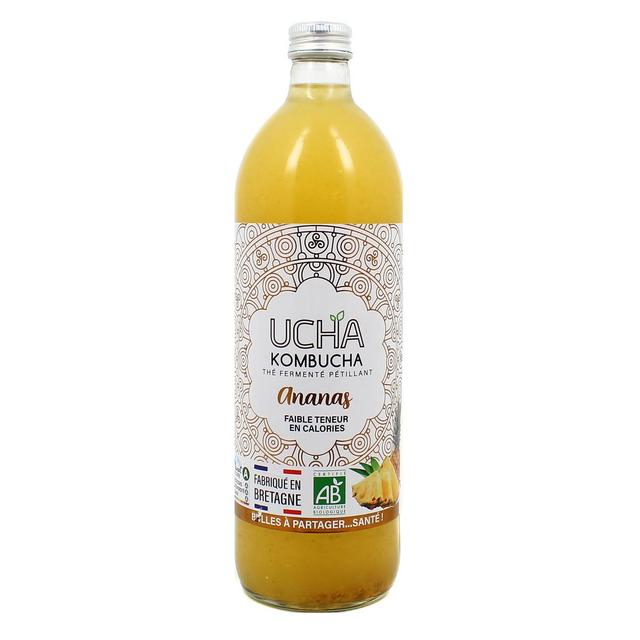 3760192494960 - UCHA - Kombucha à l'Ananas, Thé Fermenté Pétillant Bio
