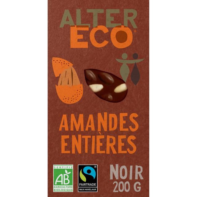 3700214616260 - Alter Eco - Commerce Equitable - Chocolat noir amandes entières 50% Cacao Bio du Pérou