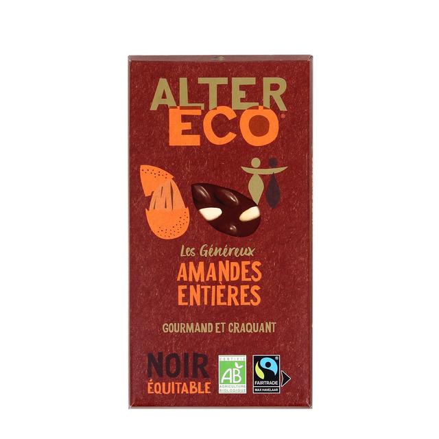 3700214616260 - Alter Eco - Commerce Equitable - Chocolat noir amandes entières 50% Cacao Bio du Pérou