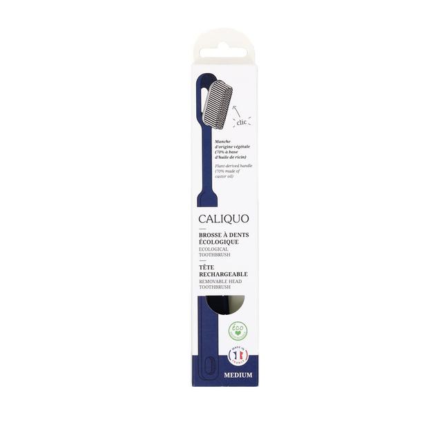 3770006357060 - Caliquo - Brosse à dent écologique à tête rechargable bleu médium