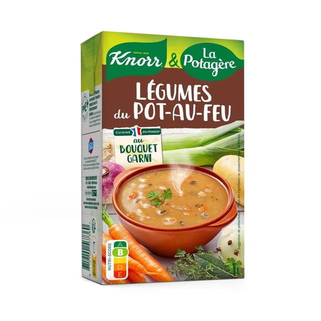 8712100567360 - Knorr & La Potagère - Velouté Légumes du Pot-au-feu - Carottes, Pommes de terre, Oignons Soupe liquide en brique familiale