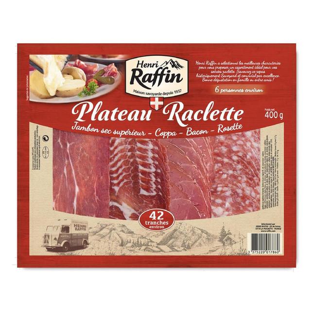 3375220017860 - Henri Raffin - Plateau Raclette - Jambon sec, Coppa, Bacon, Rosette