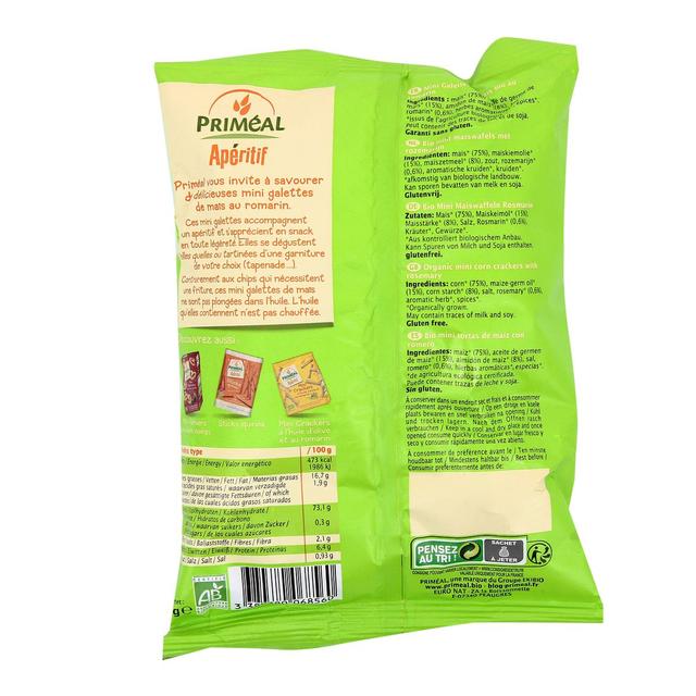 3380380068560 - Priméal - Mini Galettes de Maïs au Romarin, bio sans gluten