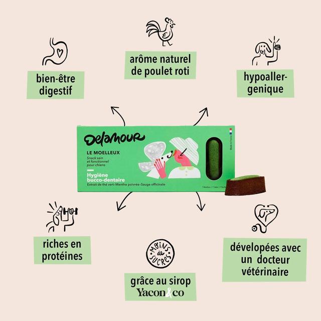 3760407550061 - Delamour - Friandise Pâtisserie Moelleux Hygiene Dentaire - Récompense pour chien