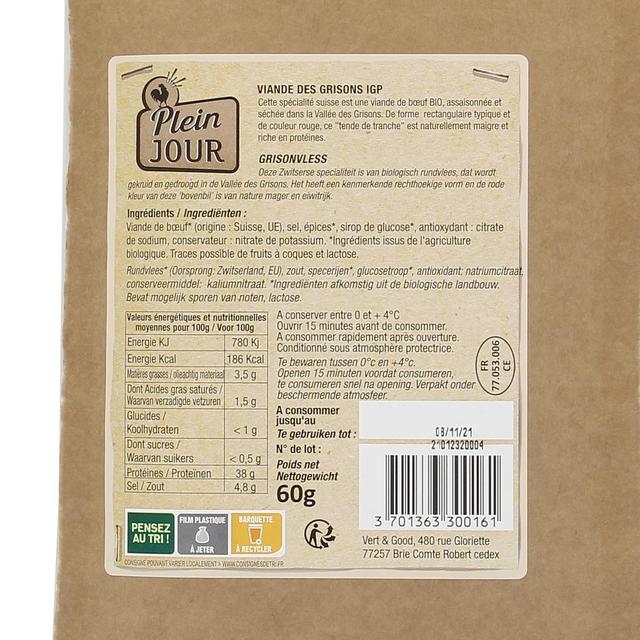 3701363300161 - Plein Jour - Viande des Grisons IGP Bio
