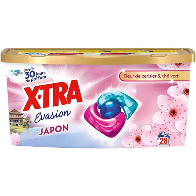 3178041370561 - X Tra - Lessive Capsules Fleur de Cerisier & Thé Vert Evasion Japon