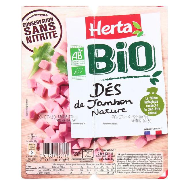 7613036901161 - Herta - Dés de Jambon Bio Nature