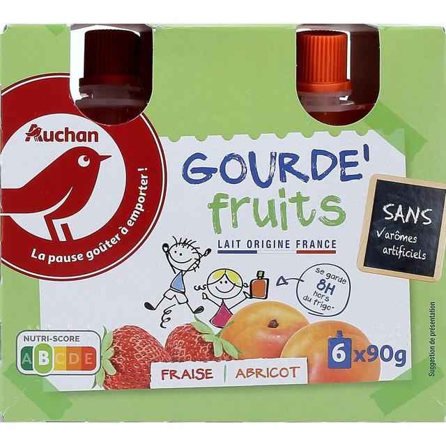 3596710391561 - Auchan - Yaourt à boire en gourde panaché