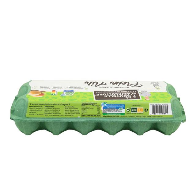 3760150111861 - La Nouvelle Agriculture - Oeufs plein air, tout calibre, Bleu Blanc Coeur