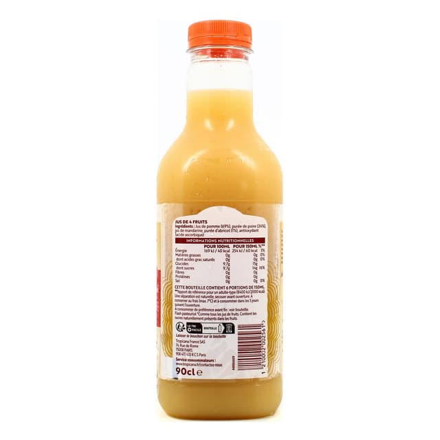 1210002002561 - Tropicana - Pure Douceur Jus poire, pomme et abricot