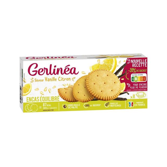 3175681845961 - Gerlinéa - 24 Biscuits saveur vanille citron -39% de sucres en moins