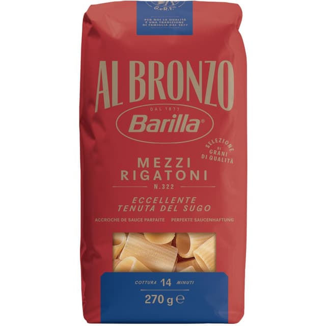 8076809587761 - Barilla Al Bronzo - ECHANTILLON Découverte Pâtes Mezzi Rigatoni Premium