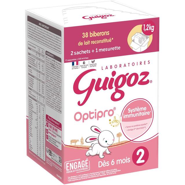 8445290448361 - Guigoz - Lait bébé en poudre Optipro 2ème âge Bag in Box, 6-12 mois