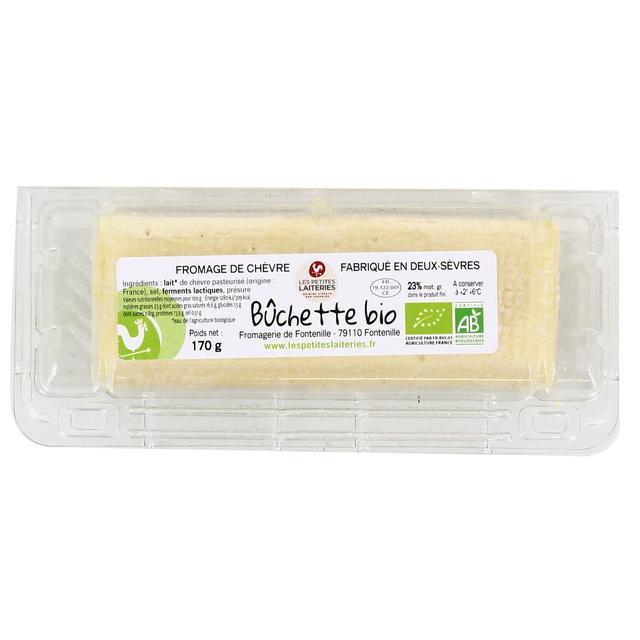 3475434238461 - Les Petites Laiteries - Buchette blanche de chèvre Bio - Lait de chèvre pasteurisé